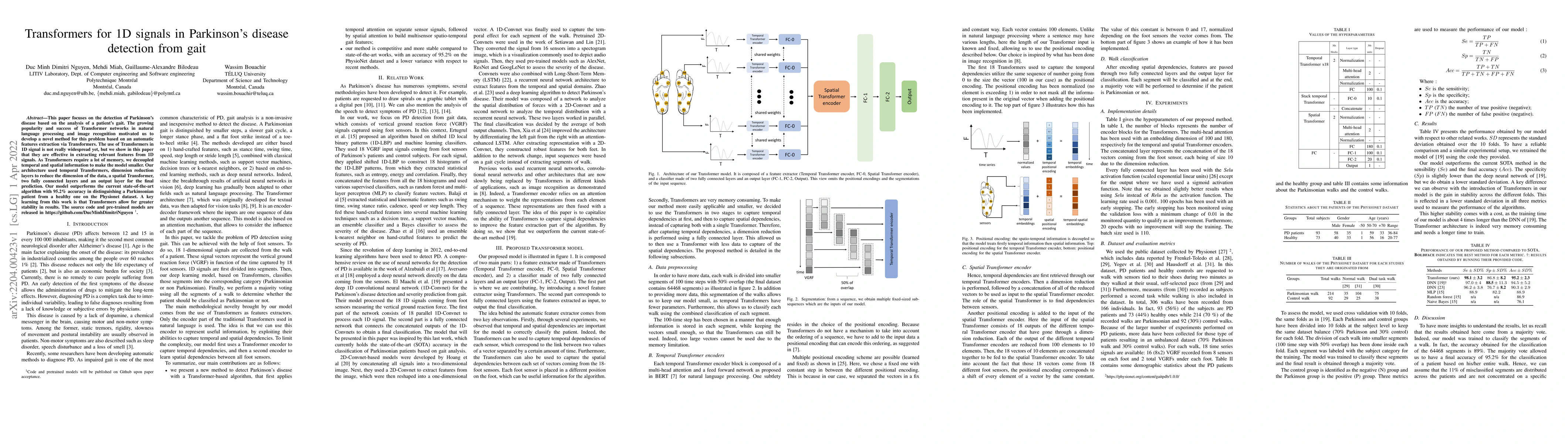 Thumbnail for Transformers for 1D Signals in Parkinson's Disease Detection from Gait