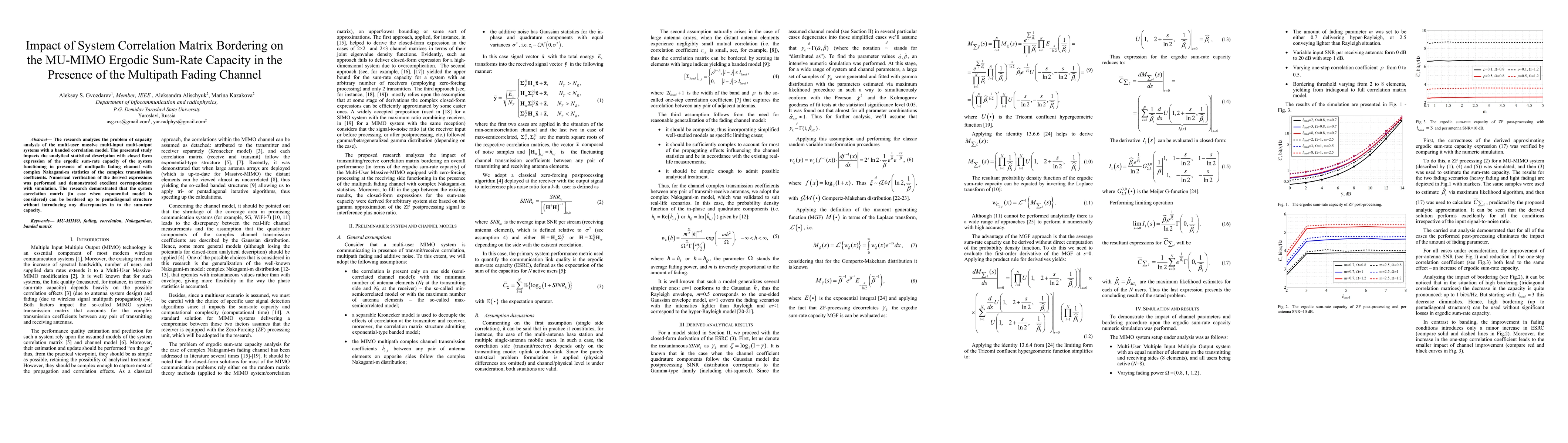 Thumbnail for Impact of System Correlation Matrix Bordering on the MU-MIMO Ergodic
  Sum-Rate Capacity in the Presence of the Multipath Fading Channel