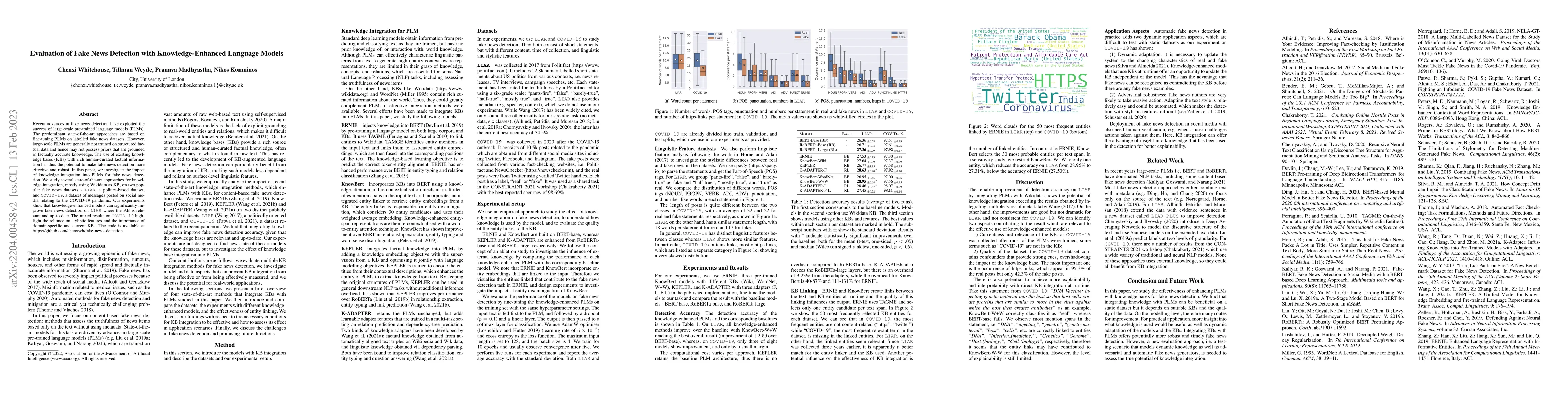 Thumbnail for Evaluation of Fake News Detection with Knowledge-Enhanced Language
  Models