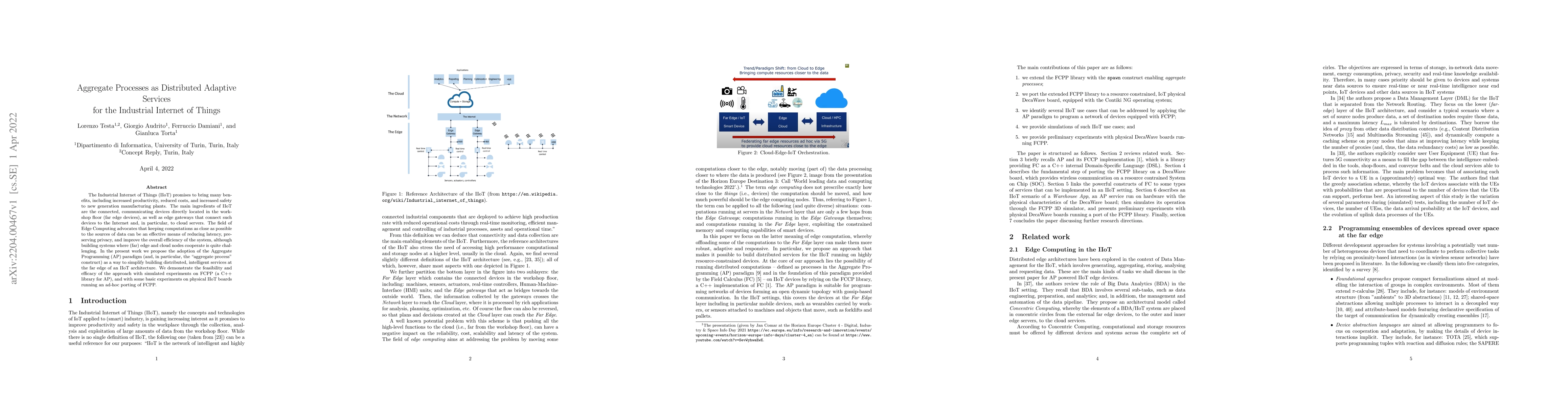 Thumbnail for Aggregate Processes as Distributed Adaptive Services for the Industrial
  Internet of Things