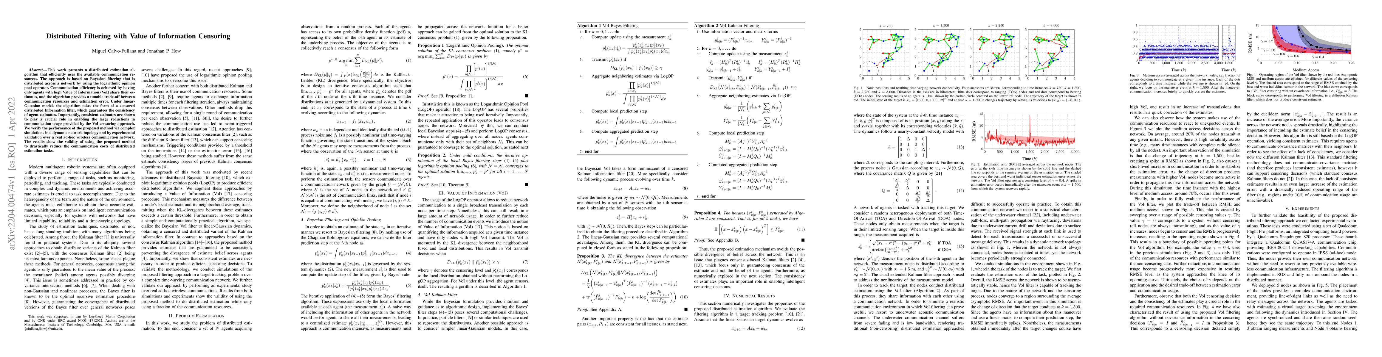 Thumbnail for Distributed Filtering with Value of Information Censoring
