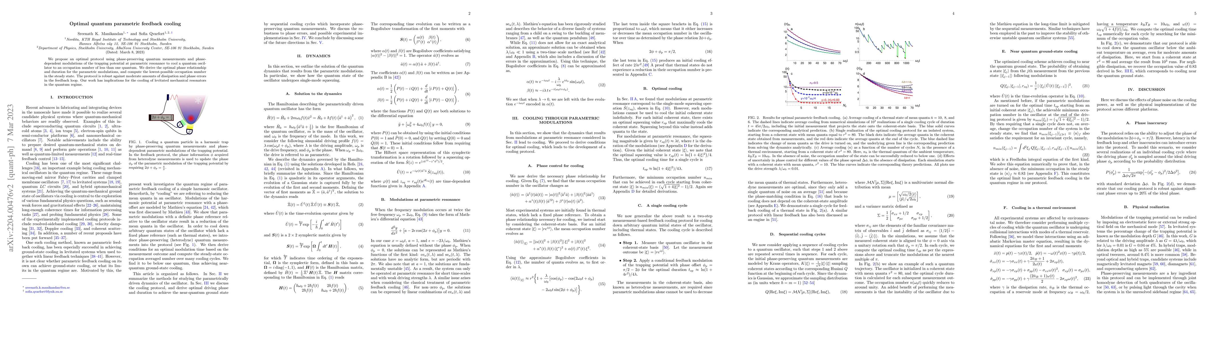 Thumbnail for Optimal quantum parametric feedback cooling