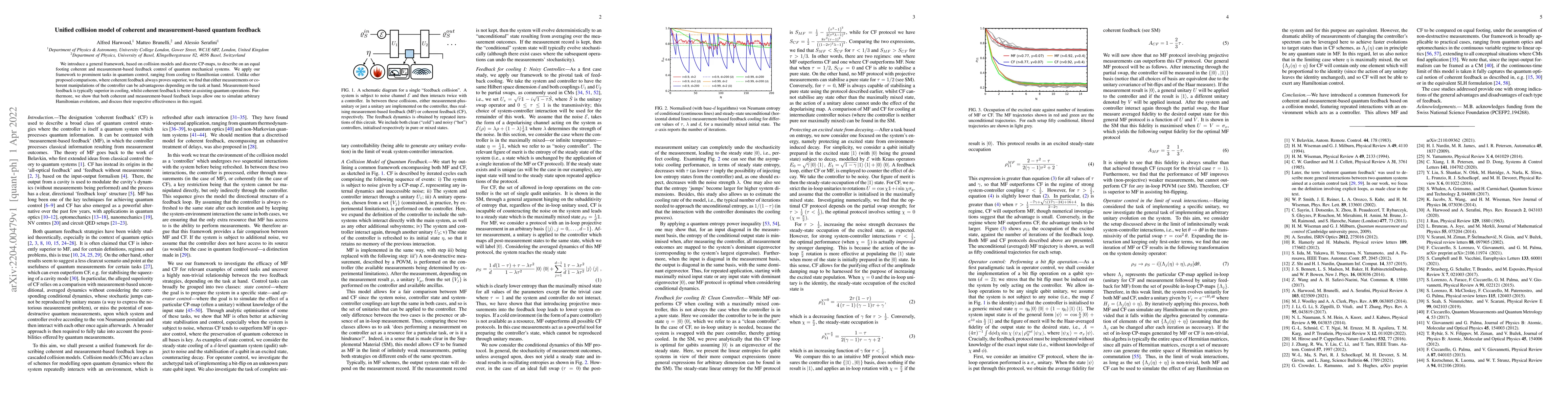 Thumbnail for Unified Collision Model of Coherent and Measurement-based Quantum
  Feedback