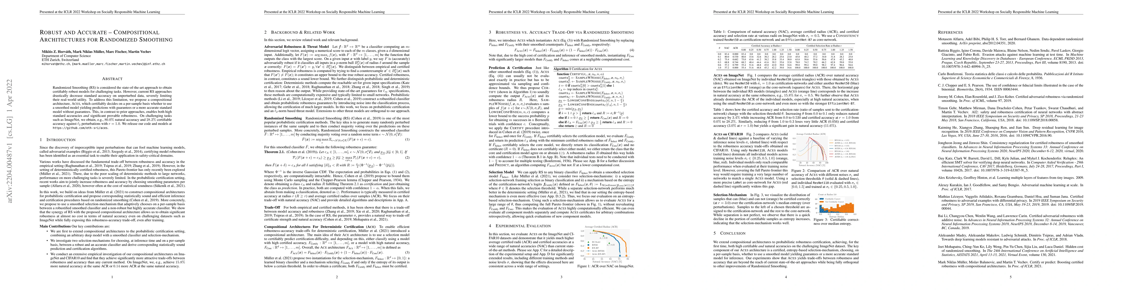Thumbnail for Robust and Accurate -- Compositional Architectures for Randomized
  Smoothing