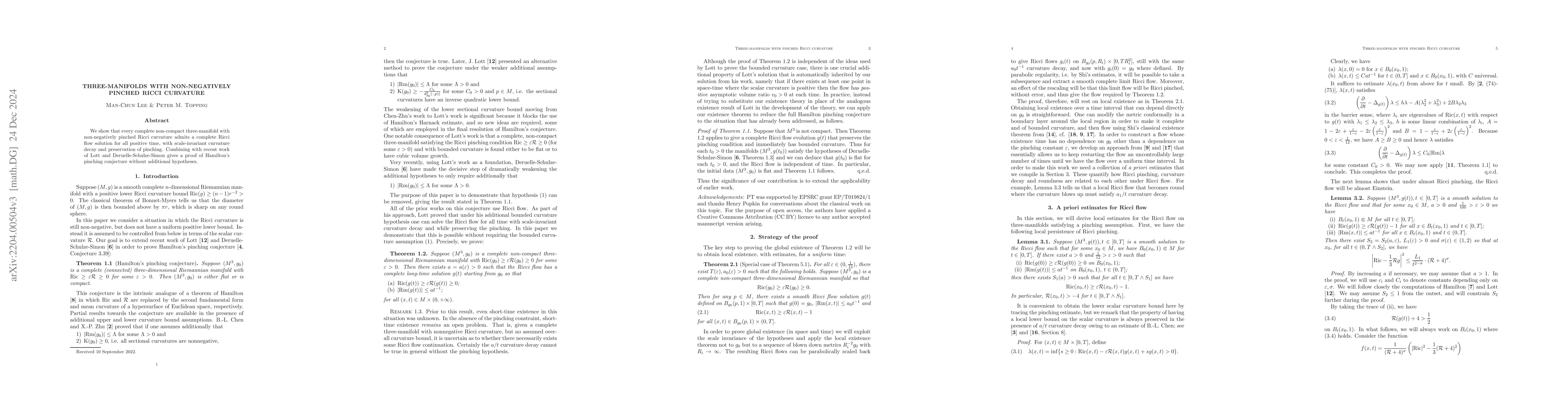 Thumbnail for Three-manifolds with non-negatively pinched Ricci curvature
