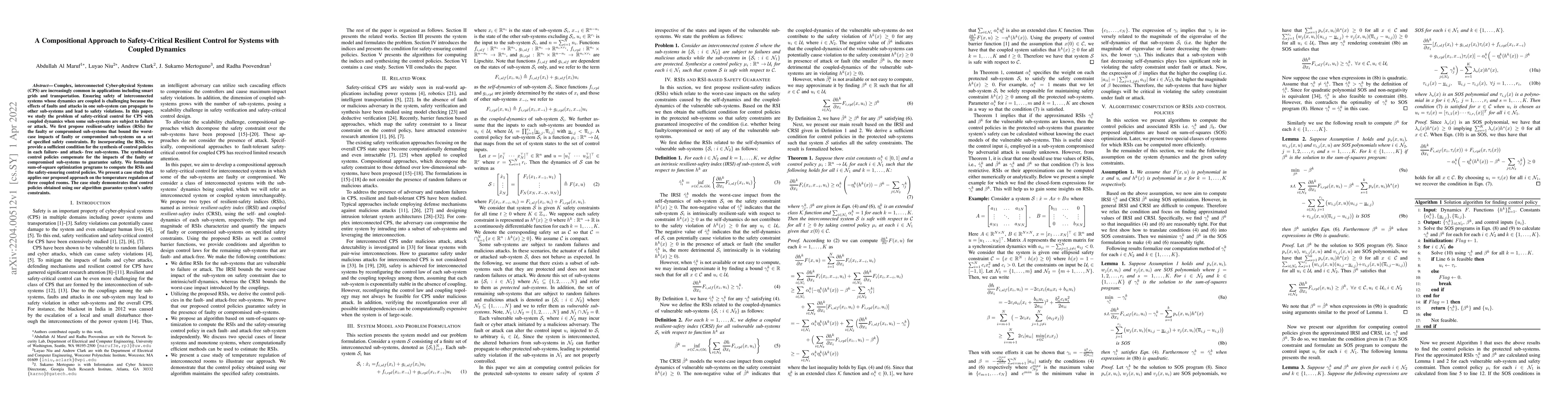 Thumbnail for A Compositional Approach to Safety-Critical Resilient Control for
  Systems with Coupled Dynamics