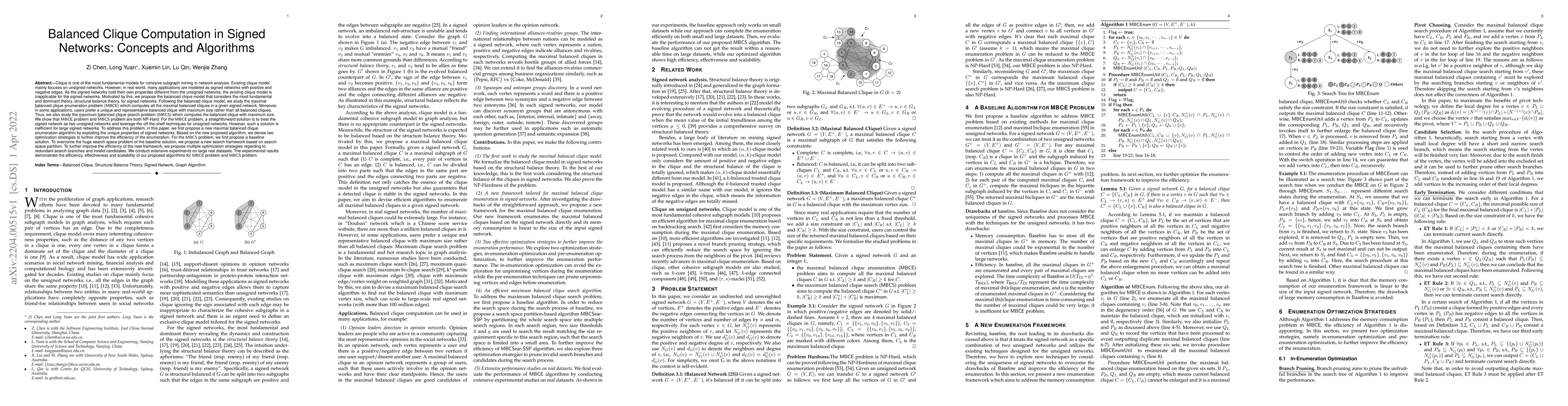 Thumbnail for Balanced Clique Computation in Signed Networks: Concepts and Algorithms