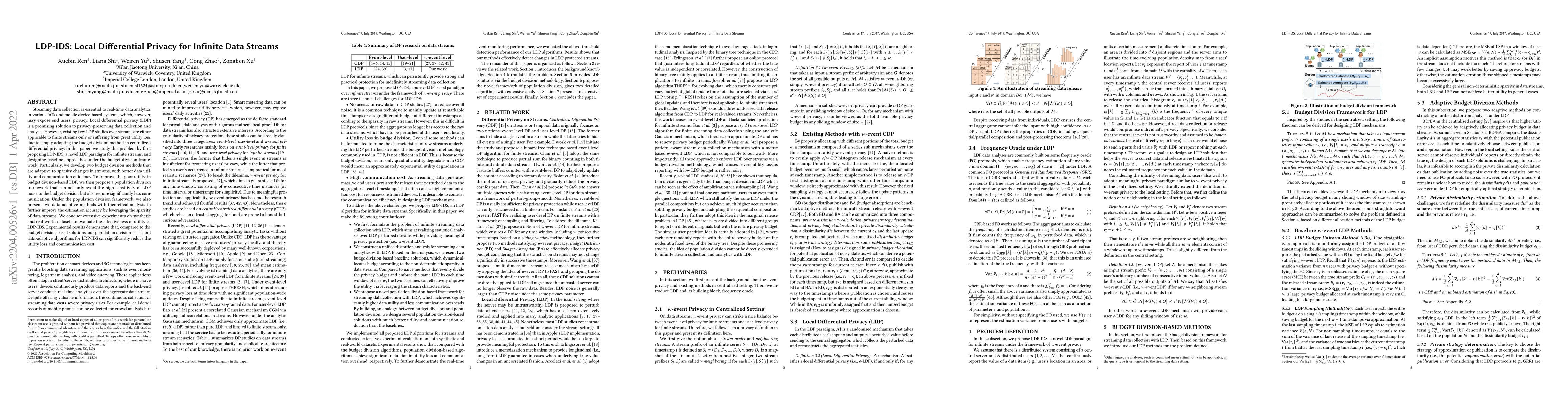 Thumbnail for LDP-IDS: Local Differential Privacy for Infinite Data Streams