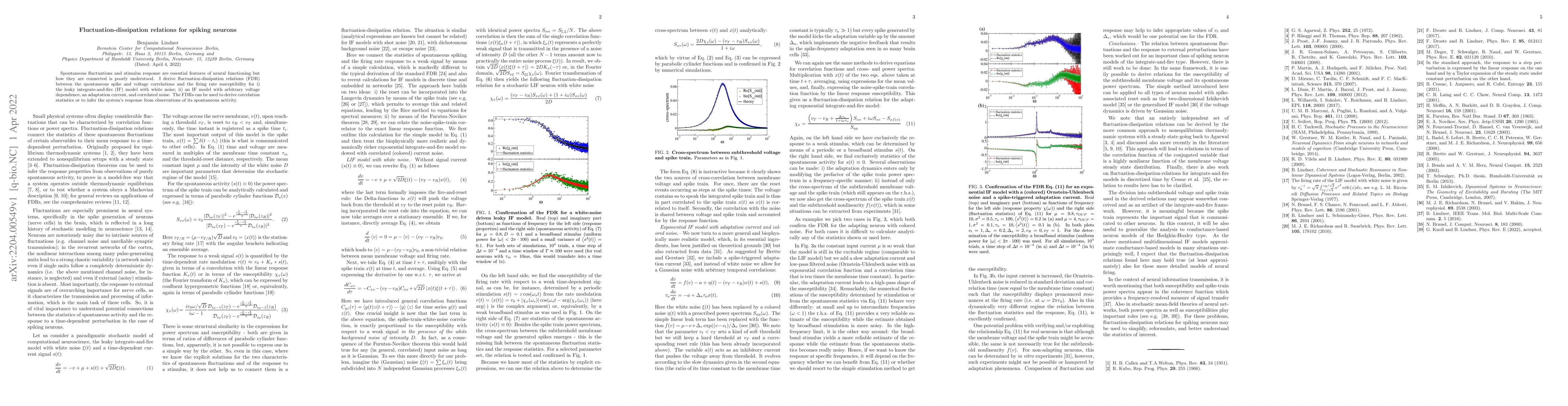 Thumbnail for Fluctuation-dissipation relations for spiking neurons