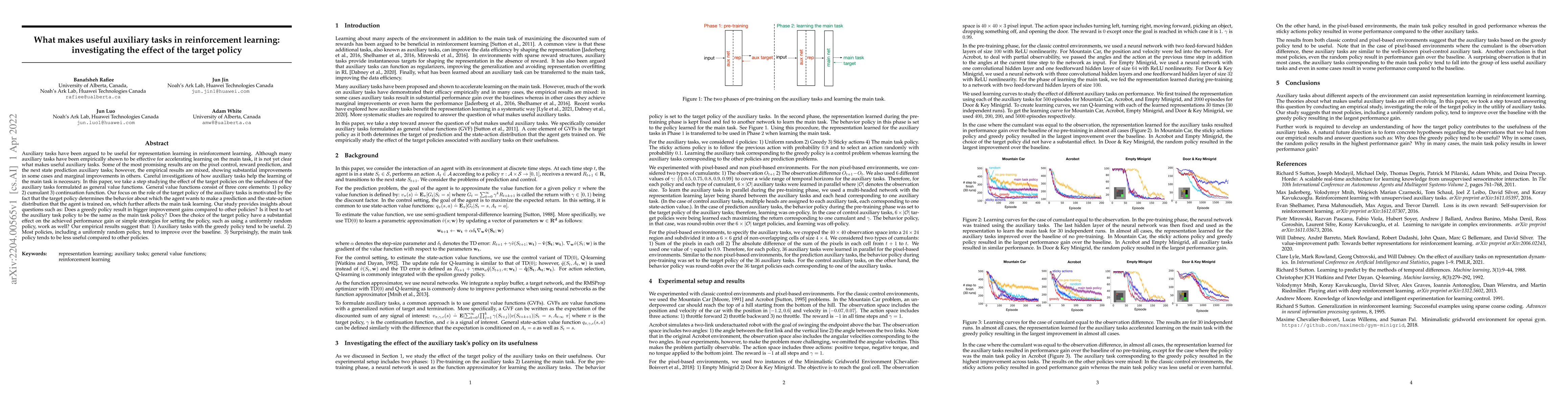 Thumbnail for What makes useful auxiliary tasks in reinforcement learning:
  investigating the effect of the target policy
