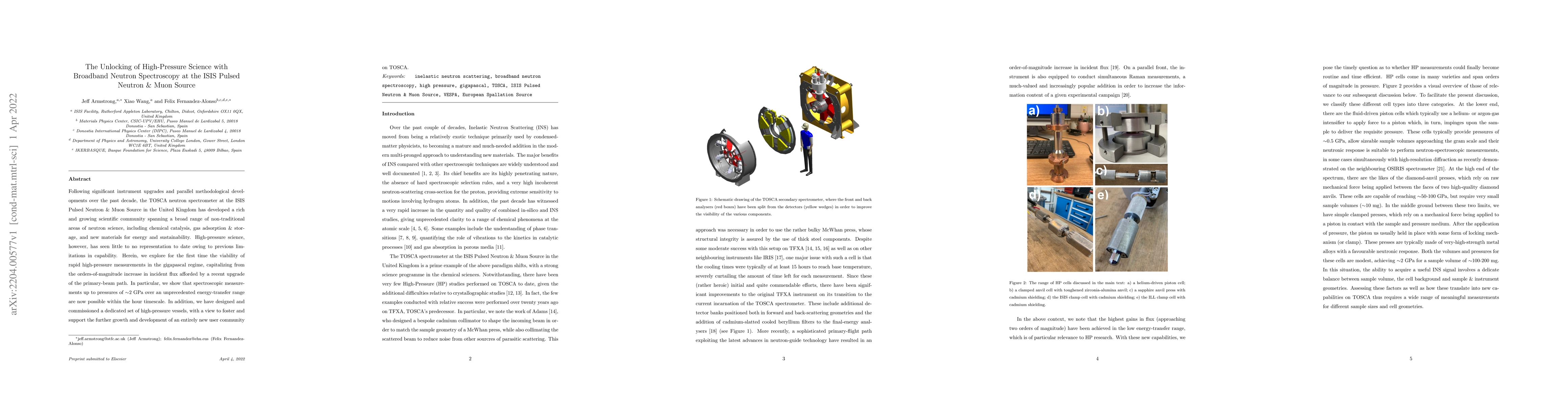 Thumbnail for The Unlocking of High-Pressure Science with Broadband Neutron
  Spectroscopy at the ISIS Pulsed Neutron & Muon Source