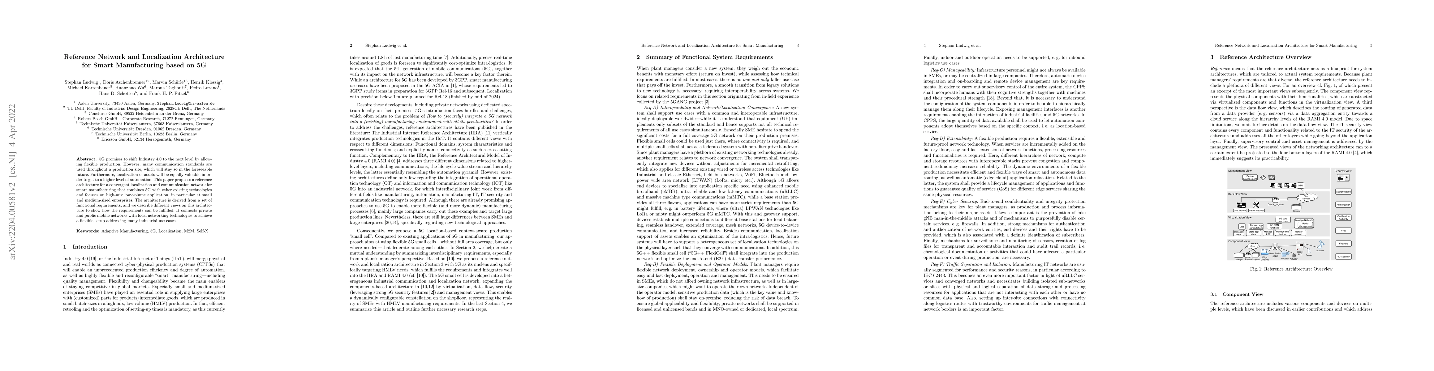 Thumbnail for Reference Network and Localization Architecture for Smart Manufacturing
  based on 5G