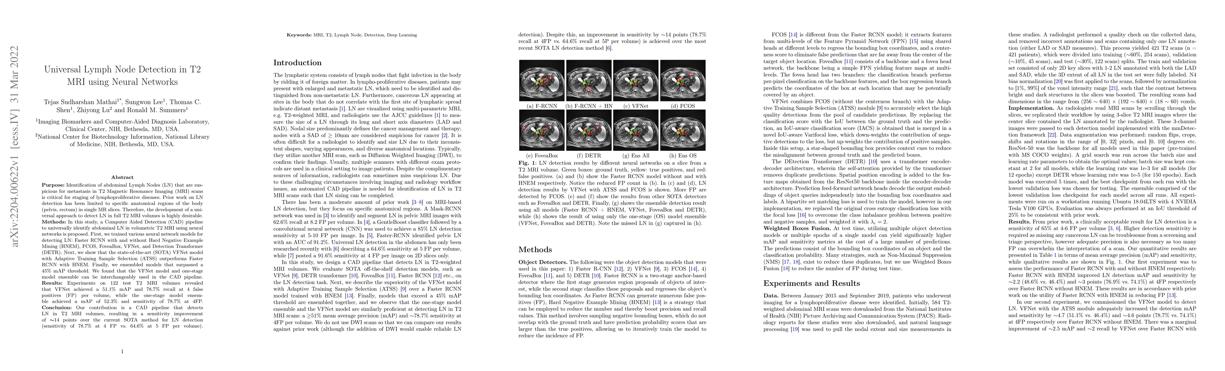Thumbnail for Universal Lymph Node Detection in T2 MRI using Neural Networks
