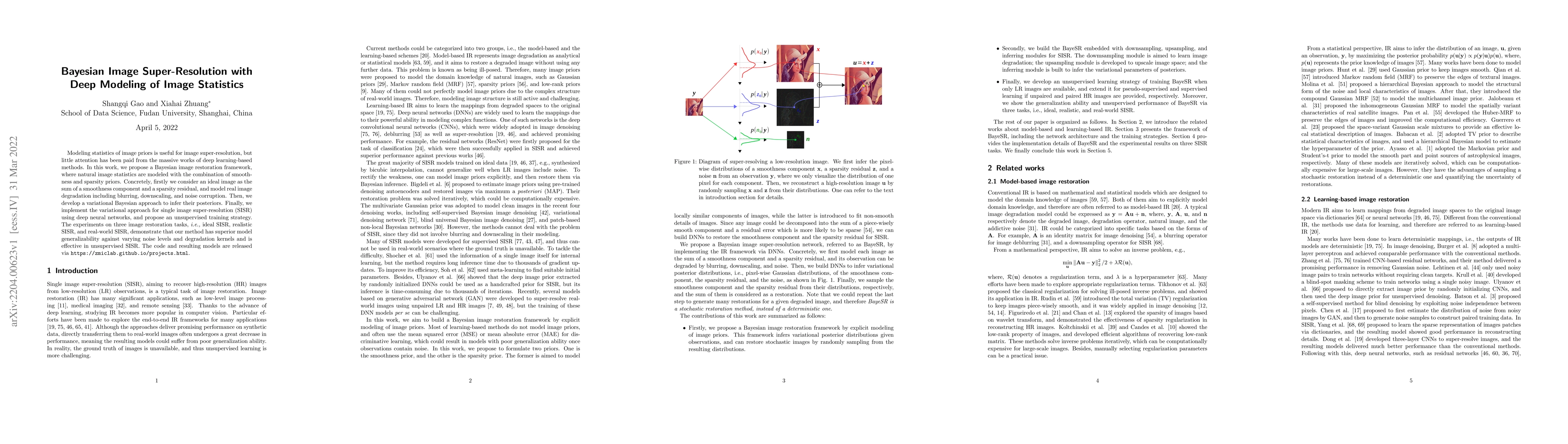 Thumbnail for Bayesian Image Super-Resolution with Deep Modeling of Image Statistics