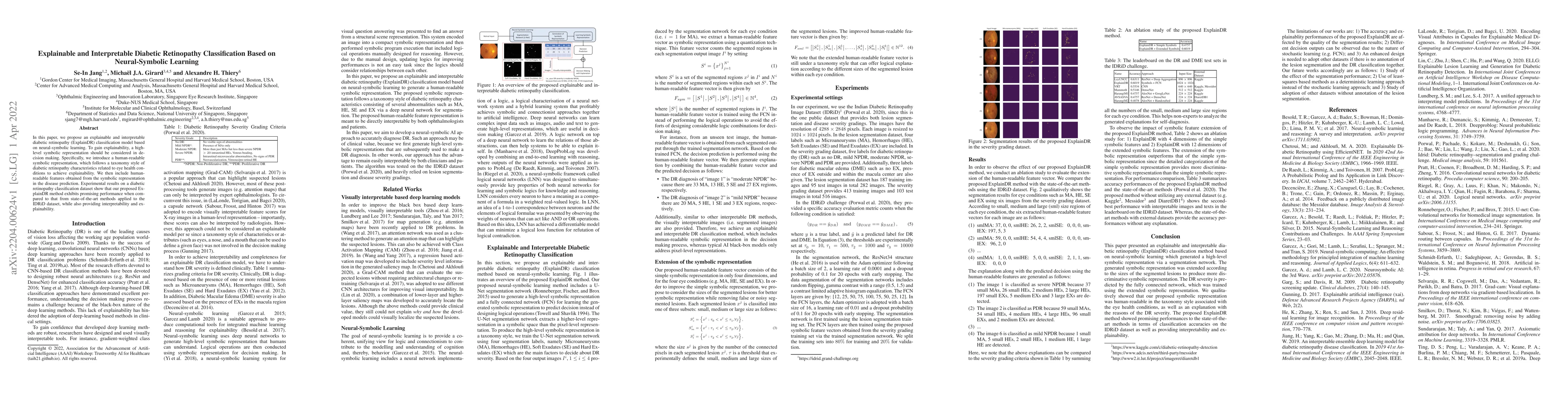 Thumbnail for Explainable and Interpretable Diabetic Retinopathy Classification Based
  on Neural-Symbolic Learning