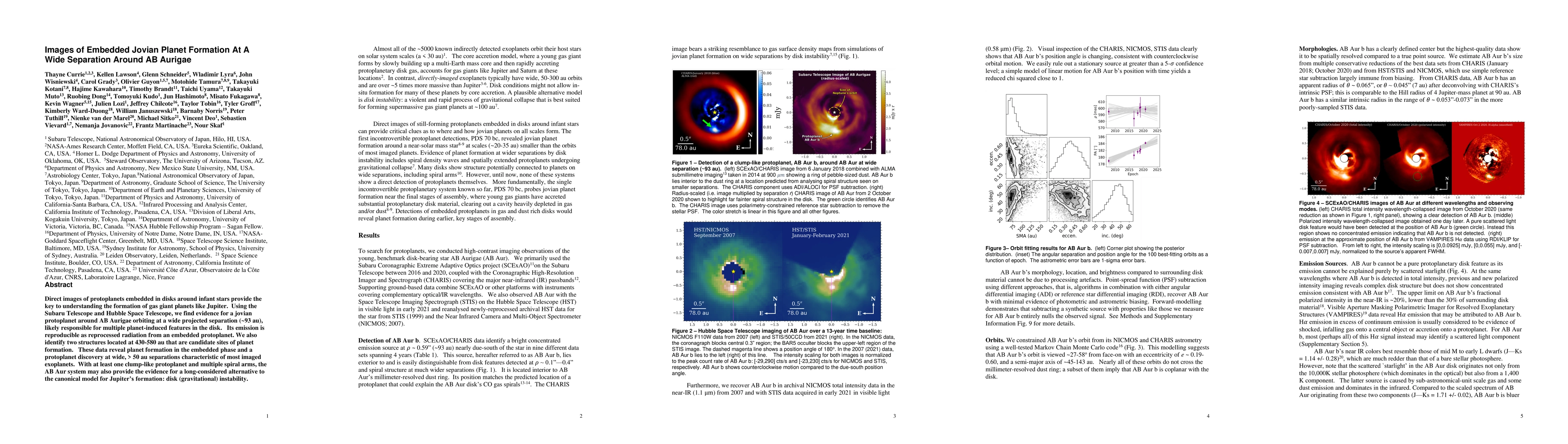 Thumbnail for Images of Embedded Jovian Planet Formation At A Wide Separation Around
  AB Aurigae