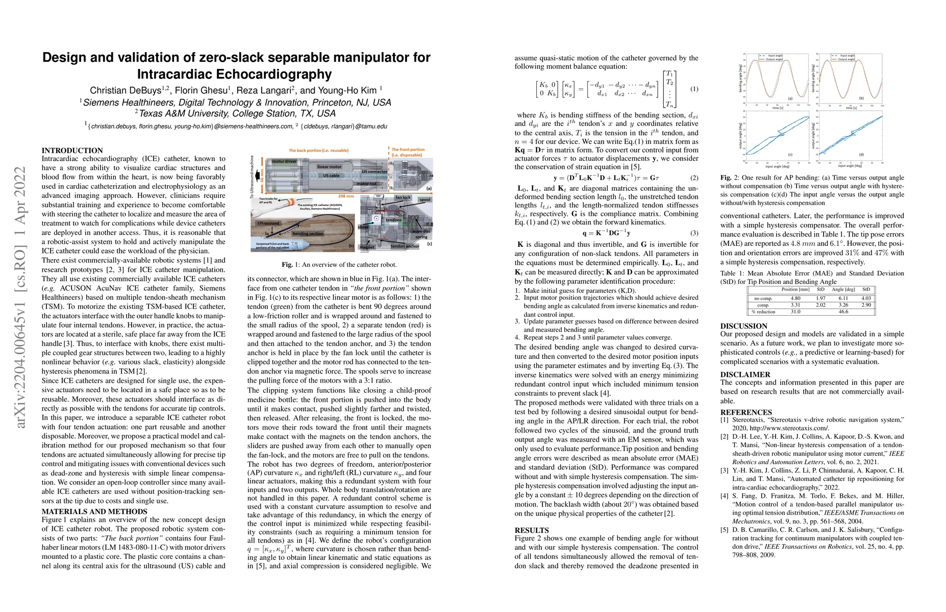Thumbnail for Design and validation of zero-slack separable manipulator for
  Intracardiac Echocardiography