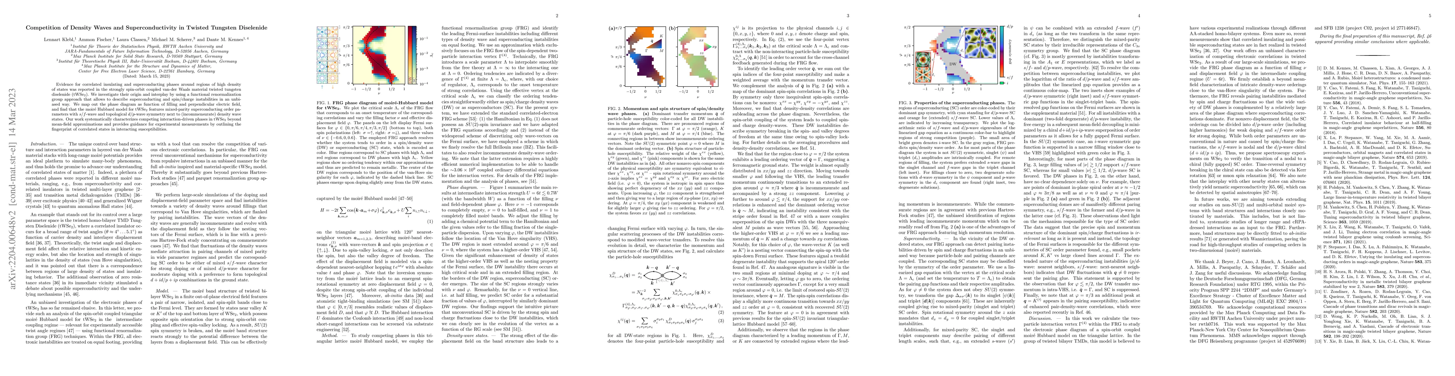 Thumbnail for Competition of Density Waves and Superconductivity in Twisted Tungsten
  Diselenide