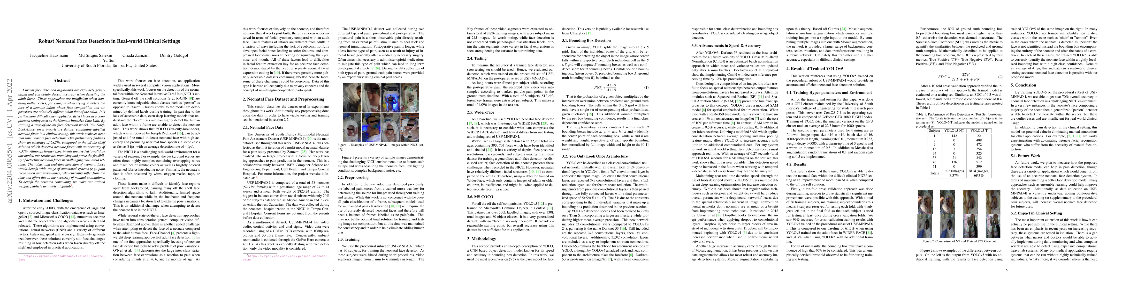 Thumbnail for Robust Neonatal Face Detection in Real-world Clinical Settings