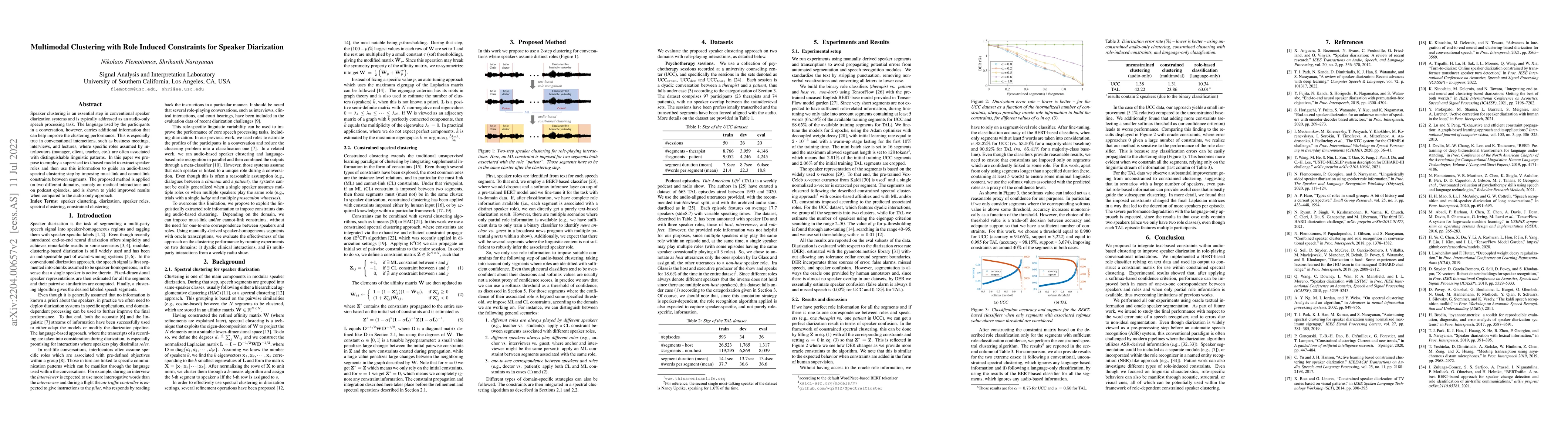 Thumbnail for Multimodal Clustering with Role Induced Constraints for Speaker
  Diarization