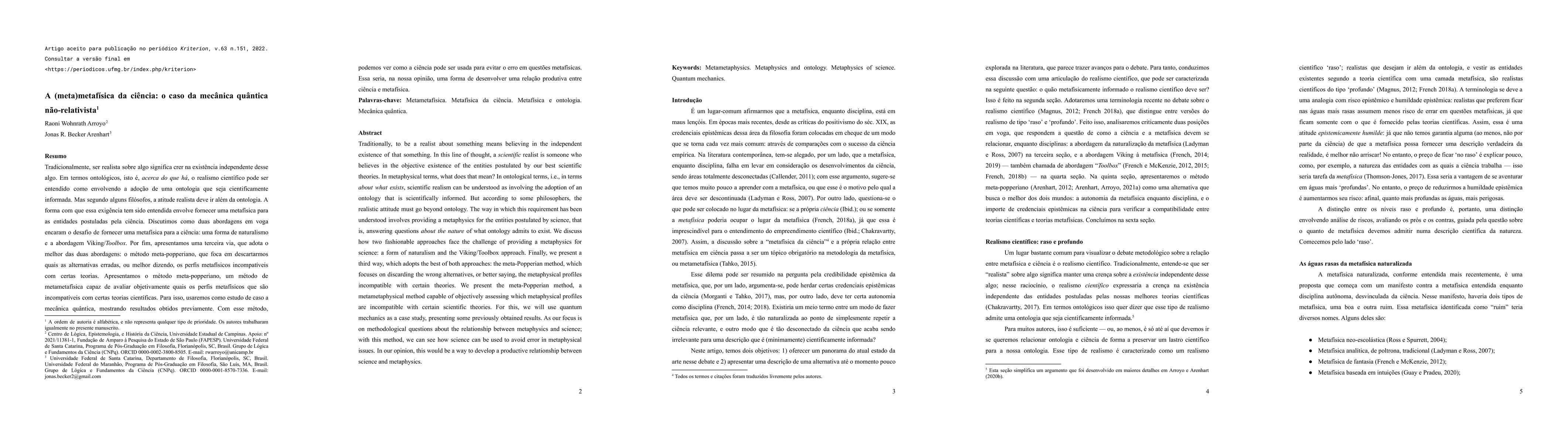 Thumbnail for The (meta)metaphysics of science: the case of non-relativistic quantum
  mechanics
