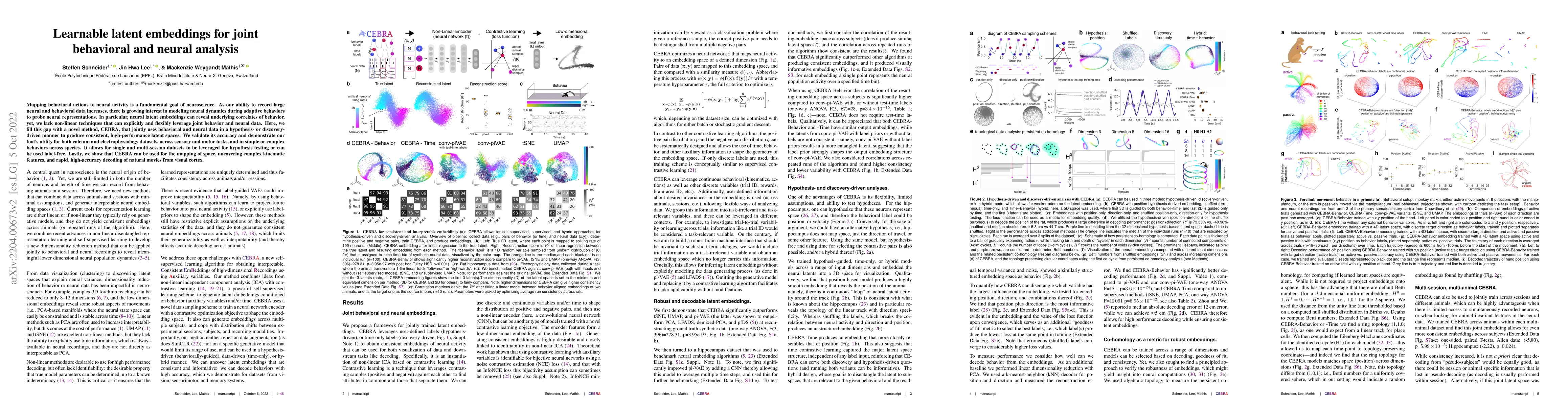 Thumbnail for Learnable latent embeddings for joint behavioral and neural analysis
