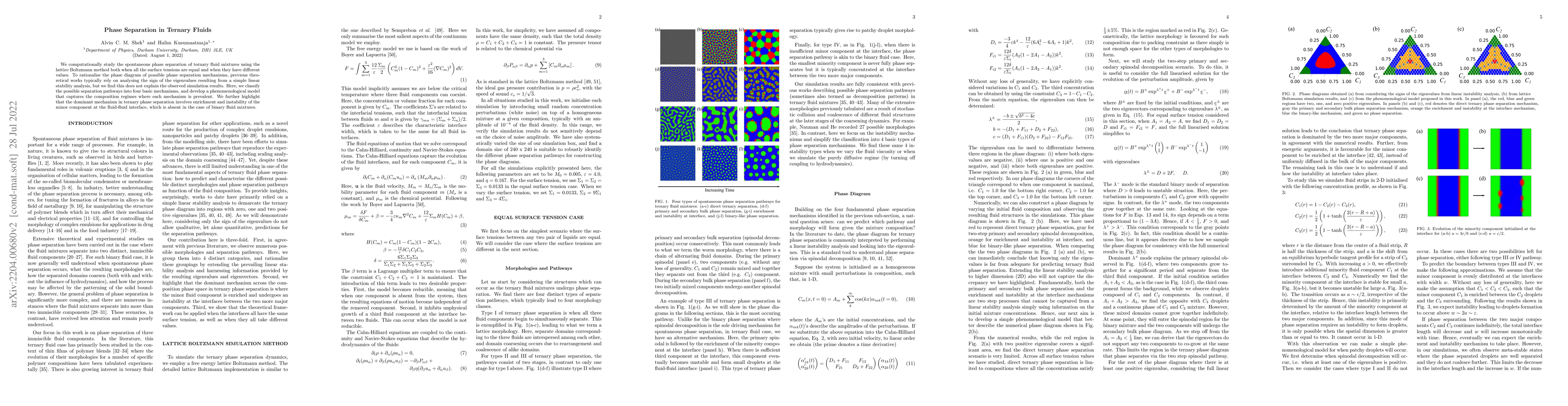 Thumbnail for Spontaneous Phase Separation of Ternary Fluid Mixtures