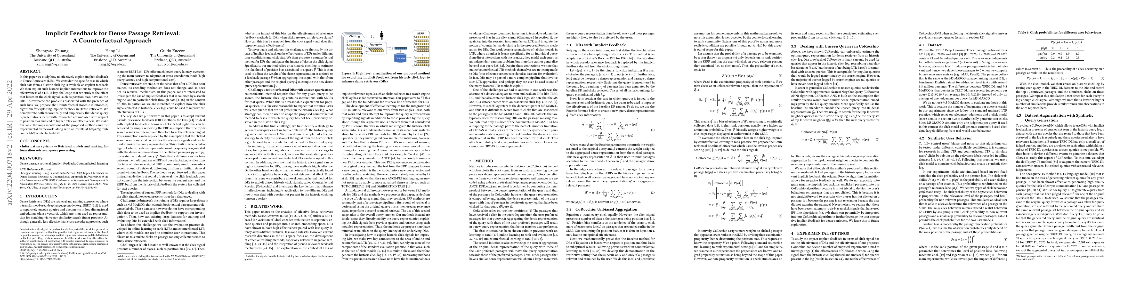 Thumbnail for Implicit Feedback for Dense Passage Retrieval: A Counterfactual Approach