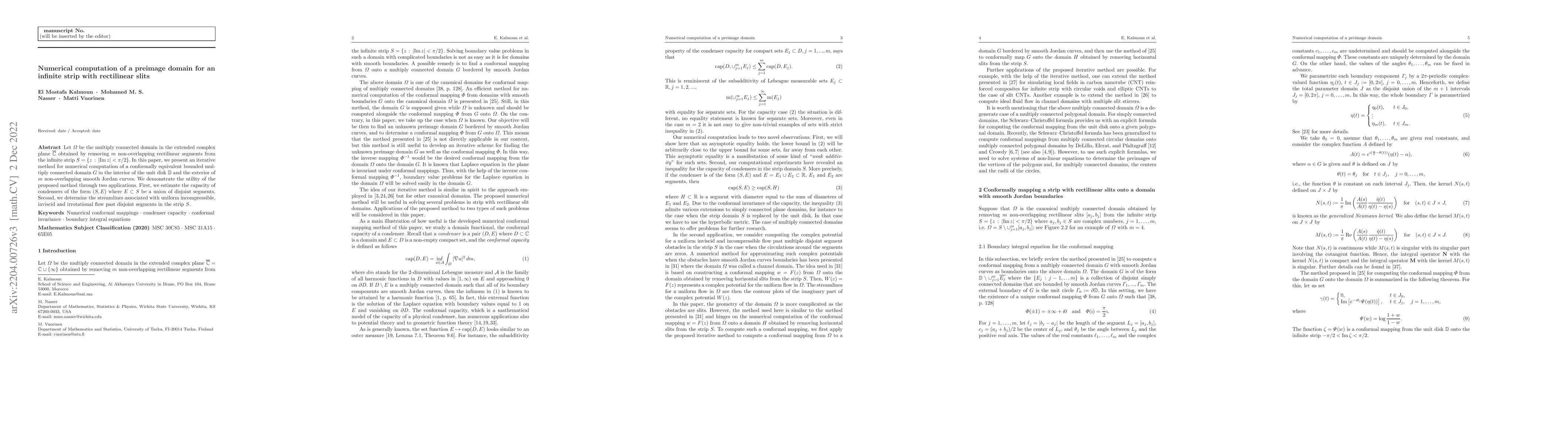 Thumbnail for Numerical computation of a preimage domain for an infinite strip with
  rectilinear slits