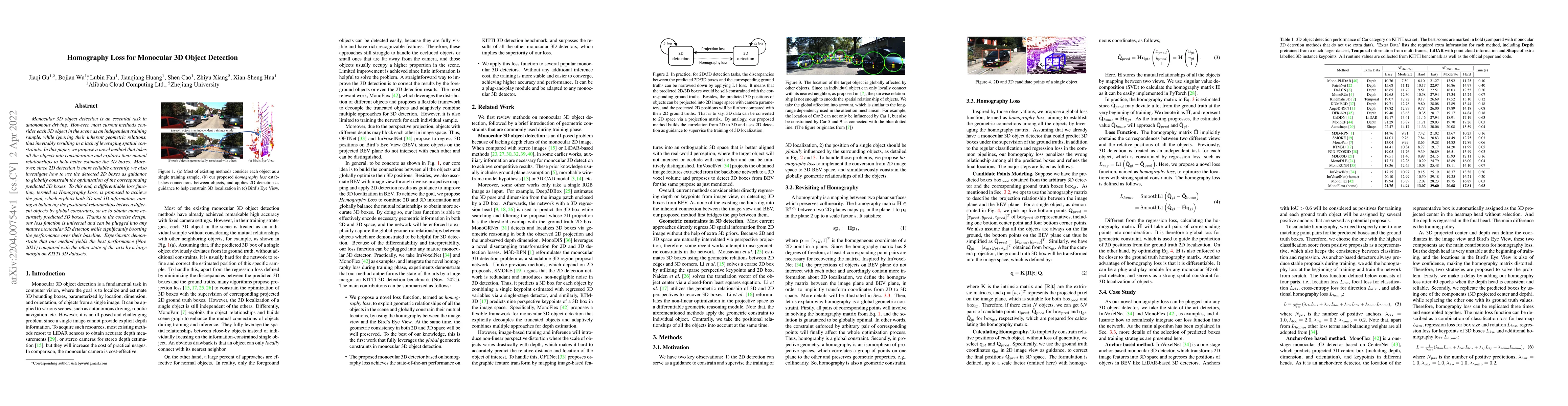 Thumbnail for Homography Loss for Monocular 3D Object Detection