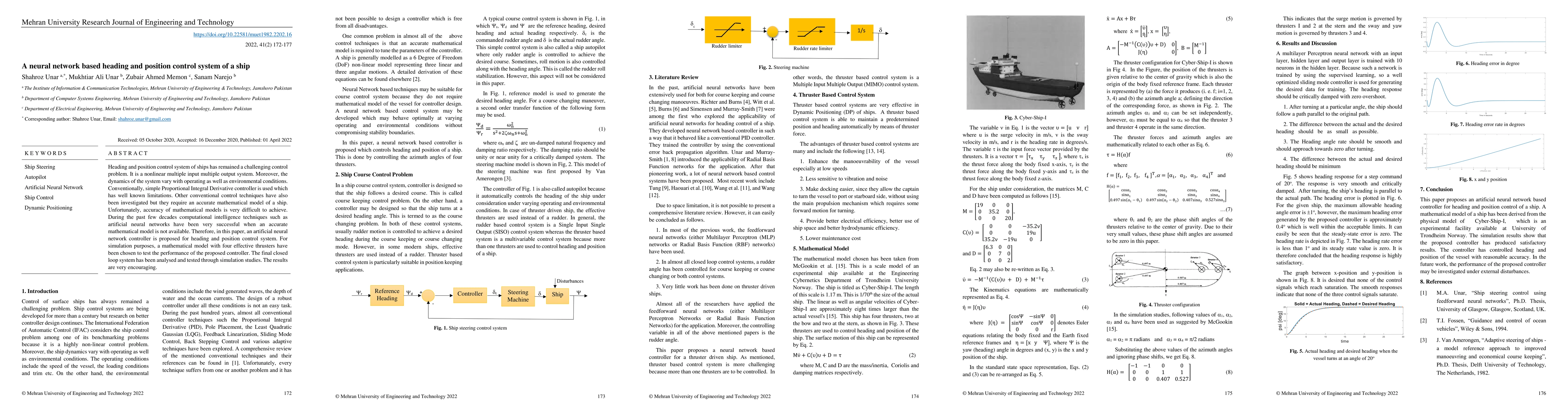 Thumbnail for A neural network based heading and position control system of a ship