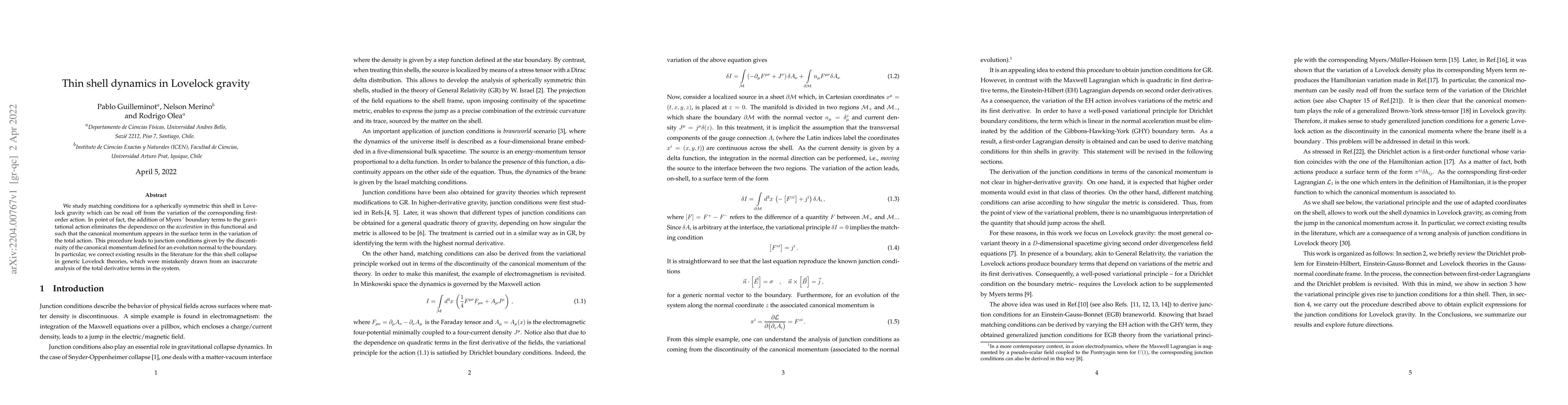 Thumbnail for Thin shell dynamics in Lovelock gravity