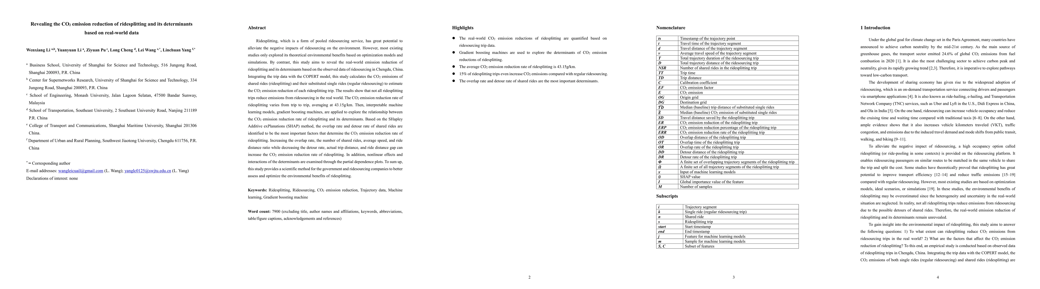 Thumbnail for Revealing the CO2 emission reduction of ridesplitting and its
  determinants based on real-world data