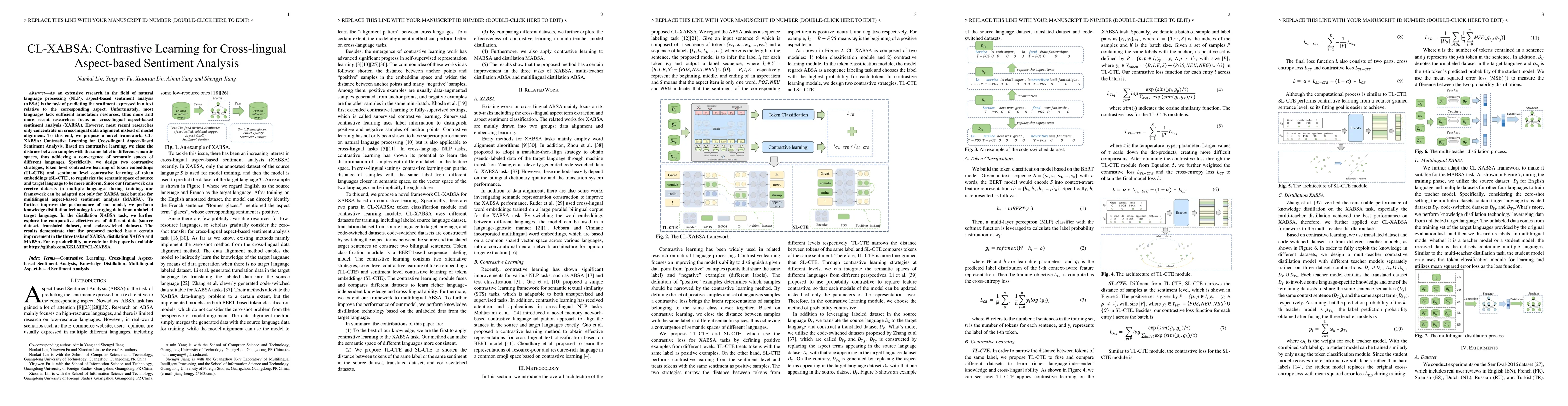 Thumbnail for CL-XABSA: Contrastive Learning for Cross-lingual Aspect-based Sentiment
  Analysis