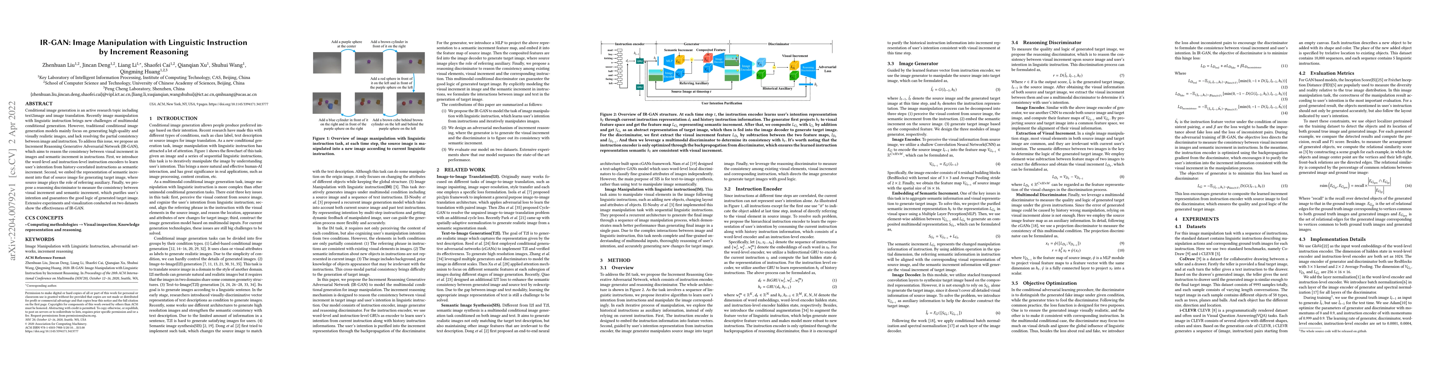 Thumbnail for IR-GAN: Image Manipulation with Linguistic Instruction by Increment
  Reasoning