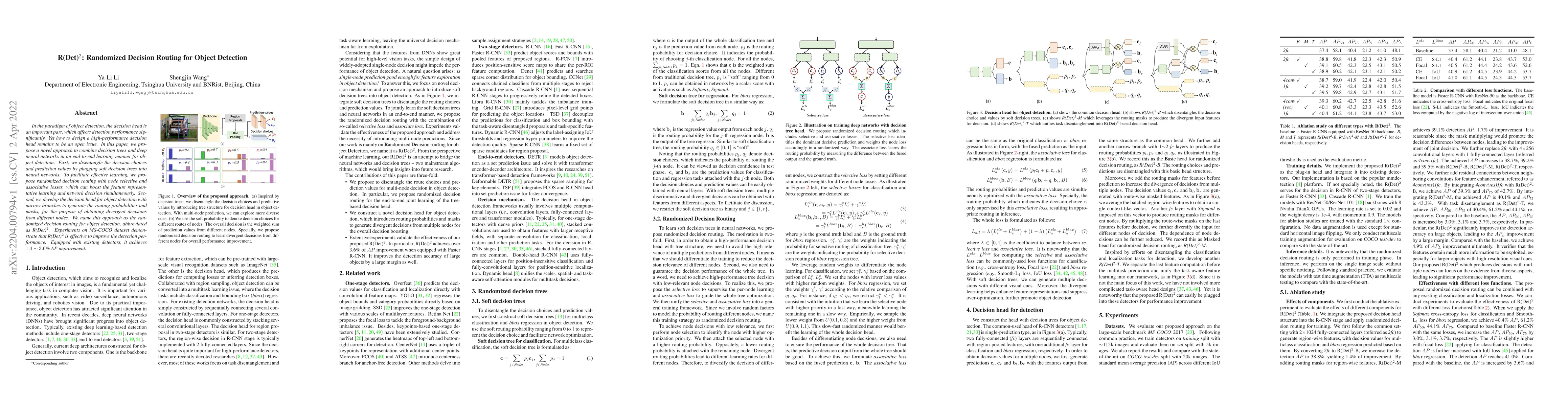 Thumbnail for R(Det)^2: Randomized Decision Routing for Object Detection