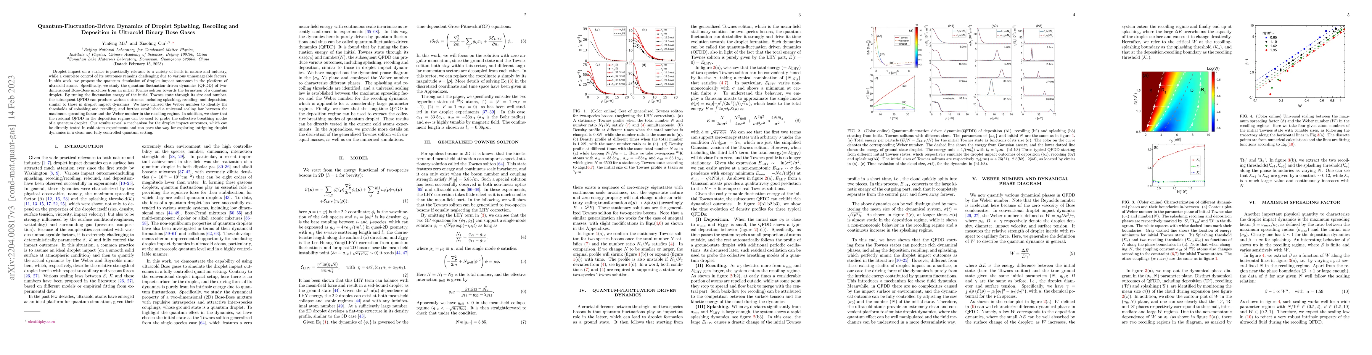 Thumbnail for Quantum-Fluctuation-Driven Dynamics of Droplet Splashing, Recoiling and
  Deposition in Ultracold Binary Bose Gases