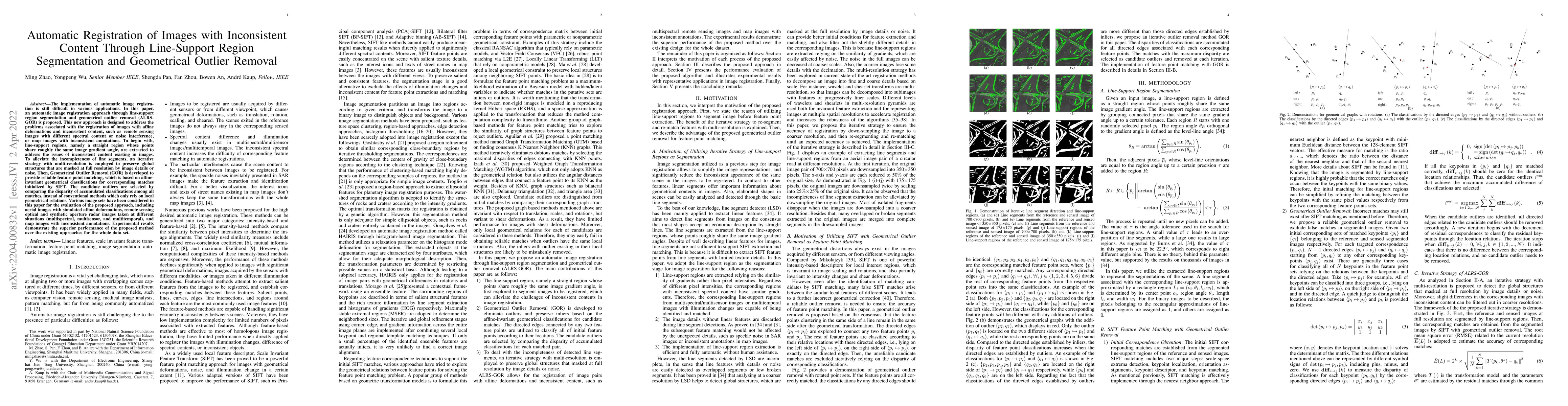 Thumbnail for Automatic Registration of Images with Inconsistent Content Through
  Line-Support Region Segmentation and Geometrical Outlier Removal