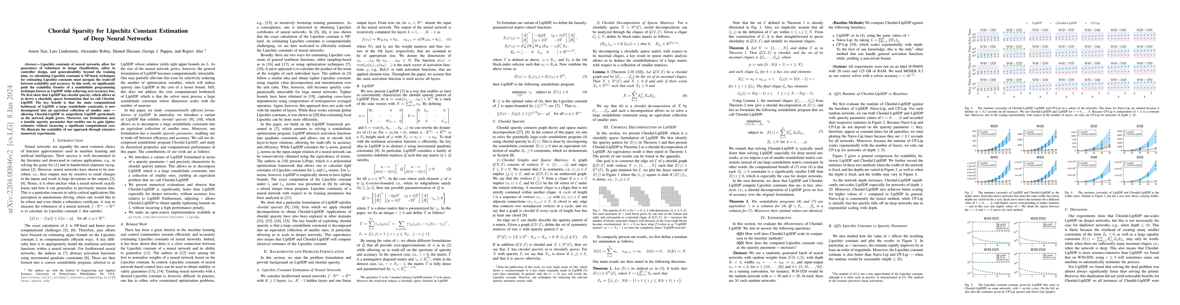 Thumbnail for Chordal Sparsity for Lipschitz Constant Estimation of Deep Neural
  Networks