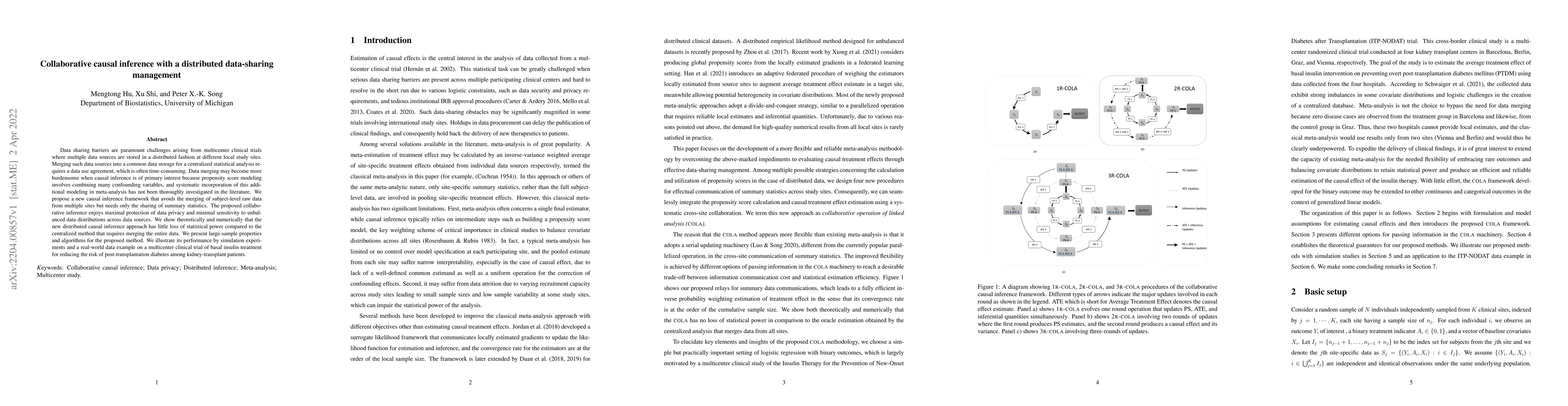 Thumbnail for Collaborative causal inference with a distributed data-sharing
  management