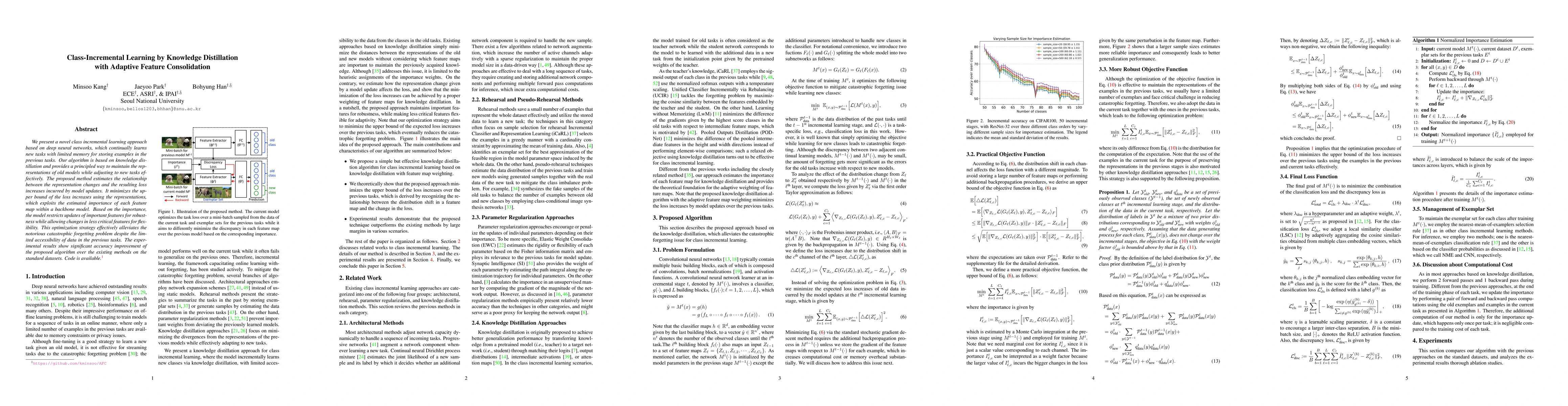 Thumbnail for Class-Incremental Learning by Knowledge Distillation with Adaptive
  Feature Consolidation