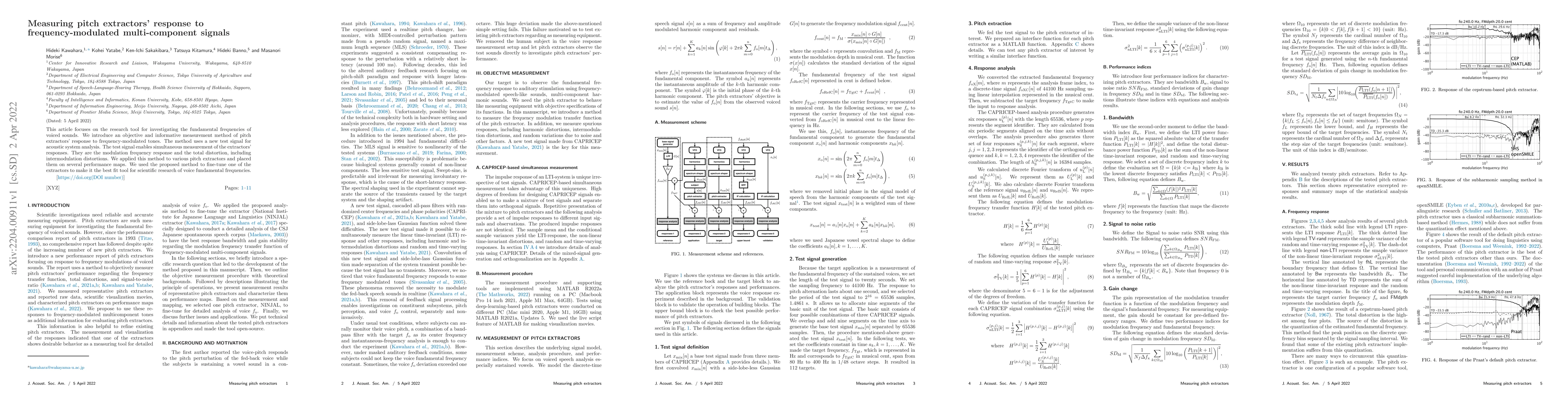 Thumbnail for Measuring pitch extractors' response to frequency-modulated
  multi-component signals