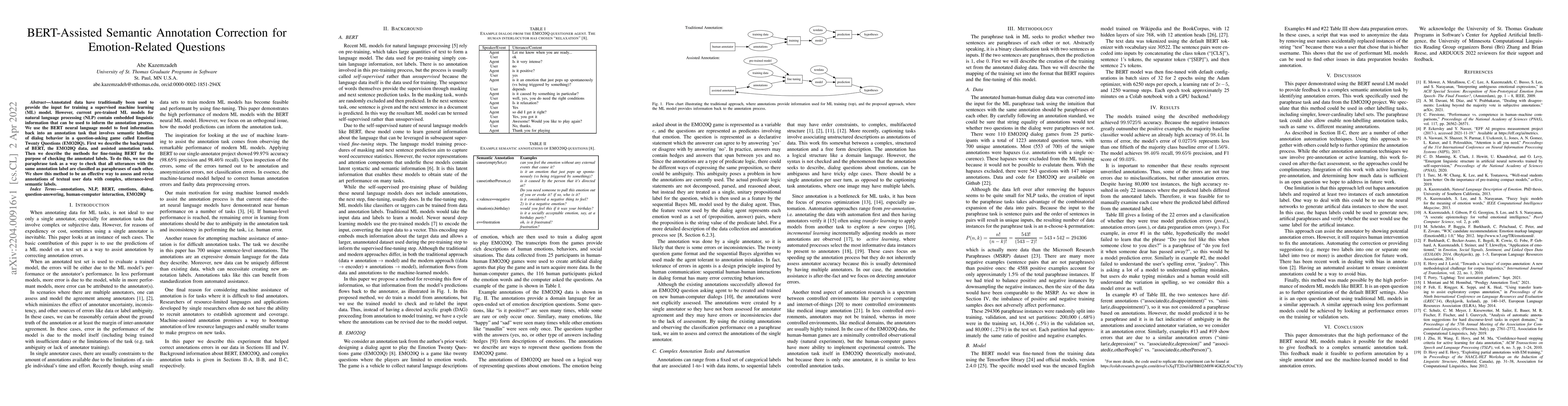 Thumbnail for BERT-Assisted Semantic Annotation Correction for Emotion-Related
  Questions