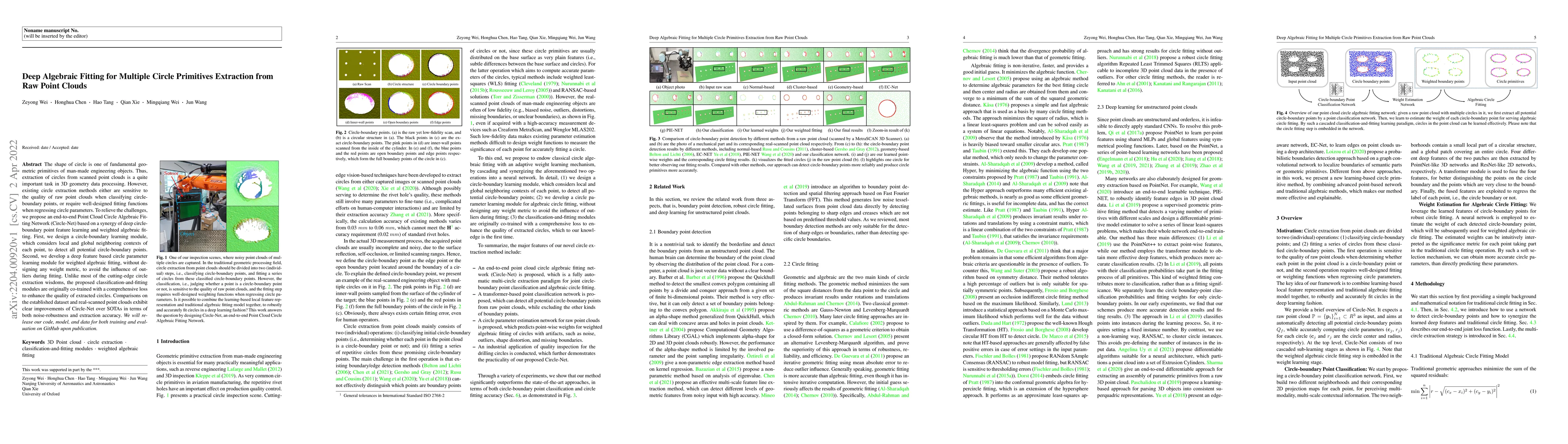 Thumbnail for Deep Algebraic Fitting for Multiple Circle Primitives Extraction from
  Raw Point Clouds