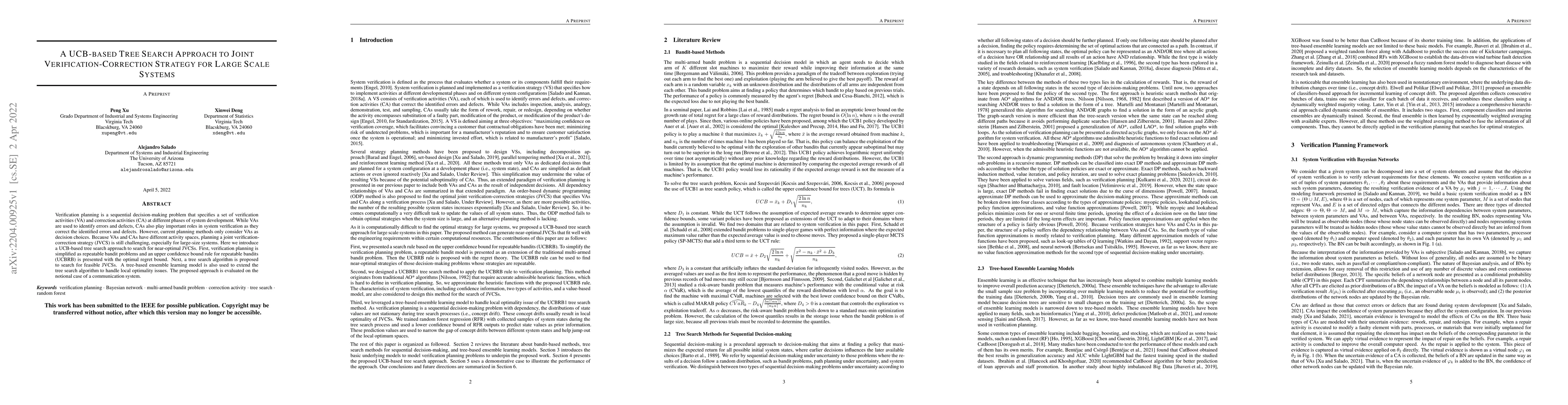 Thumbnail for A UCB-based Tree Search Approach to Joint Verification-Correction
  Strategy for Large Scale Systems