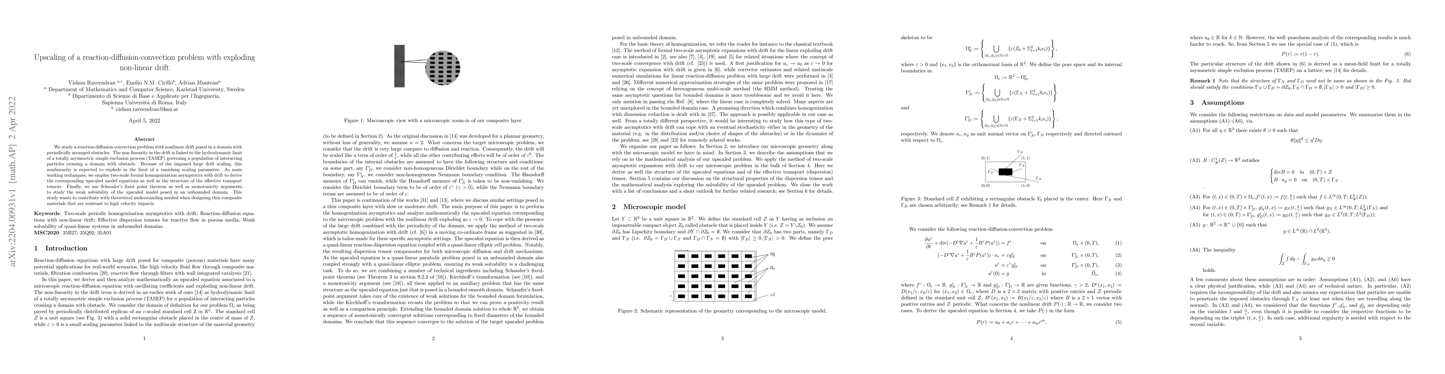 Thumbnail for Upscaling of a reaction-diffusion-convection problem with exploding
  non-linear drift