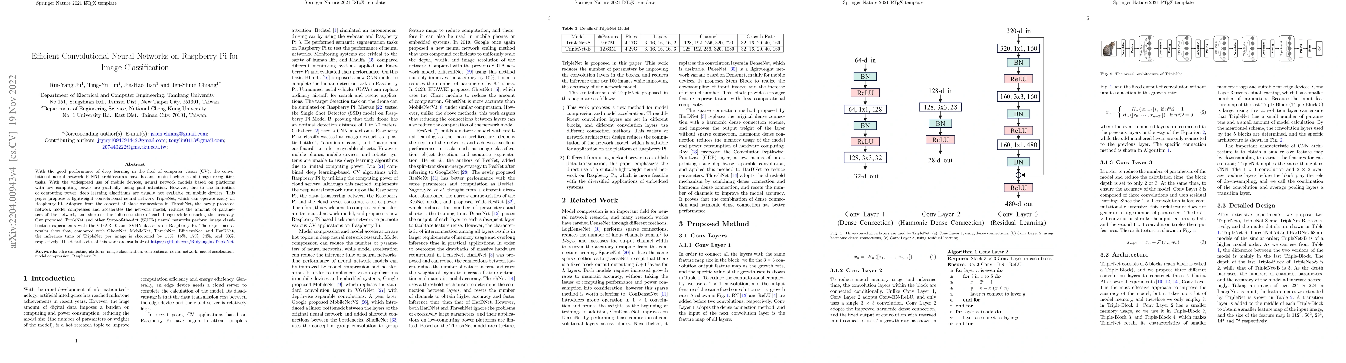 Thumbnail for Efficient Convolutional Neural Networks on Raspberry Pi for Image
  Classification
