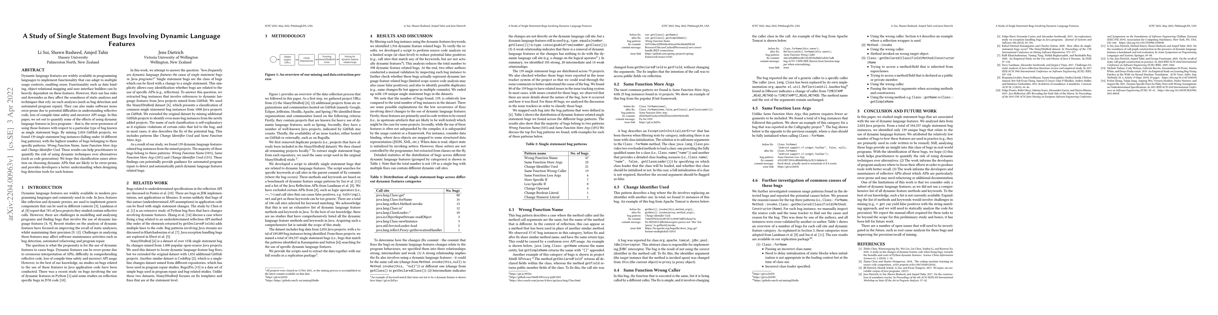 Thumbnail for A Study of Single Statement Bugs Involving Dynamic Language Features