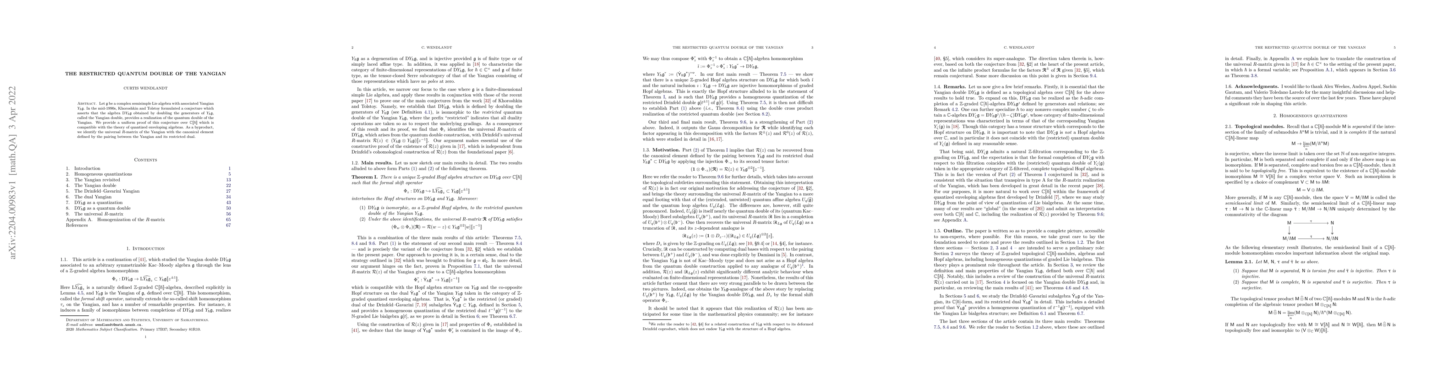 Thumbnail for The restricted quantum double of the Yangian