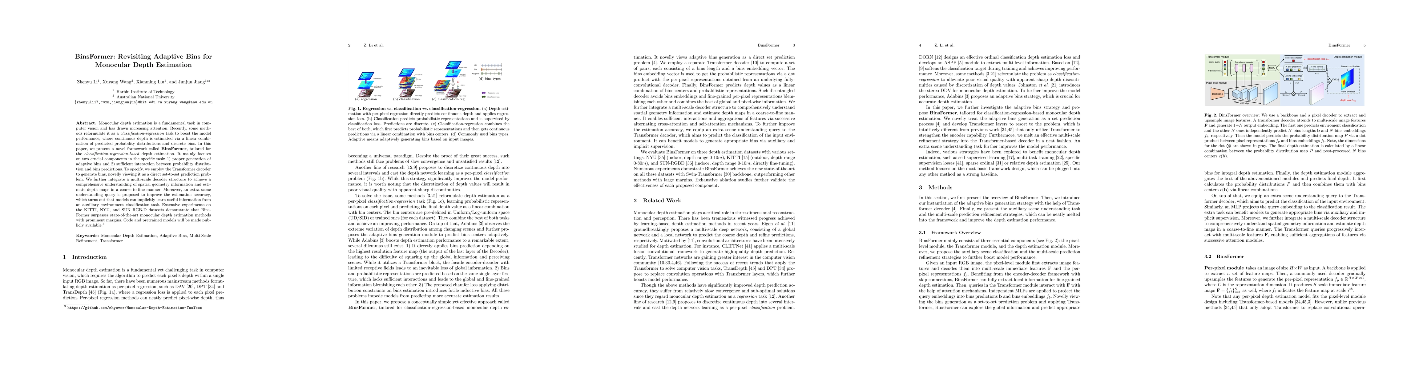 Thumbnail for BinsFormer: Revisiting Adaptive Bins for Monocular Depth Estimation